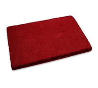 Casa pura® tapis de bain antidérapant - moderne, doux, Shaggy | Surface dense et compacte, épaisseur haut et absorbant | Sky Soft | 16 couleurs uni - Différentes tailles 50x60cm rouge