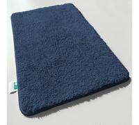 Casa Pura | Tapis de Bain Sky Soft à Poils Longs | Doux et Moelleux Aspect Shaggy | Antidérapant Lavable | Certifié Öko-Tex 100 | Bleu Marine, 80 x 150 cm