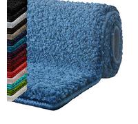 Casa Pura | Tapis de Bain Sky Soft à Poils Longs | Doux et Moelleux Aspect Shaggy | Antidérapant Lavable | Certifié Öko-Tex 100 | Bleu Clair, 50 x 60 cm