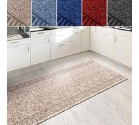 casa pura Tapis de Passage, Tapis pour Cuisine Couloir Entrée,Poids du Poil env. 1150 g par m²,matière résistante,Tailles diverses,Primaverum-Beige 66x250 cm