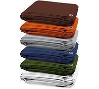casa pura Tapis de tente pour camping et extérieur - Bâche de tente imperméable avec œillets - Empreinte universelle pour tentes - Différentes tailles et couleurs (orange, 3 x 4 m)
