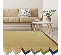 casa pura Tapis en sisal écologique | antidérapant, résistant | idéal Salon, Chambre, Cuisine | Nature avec Bordure Marron - 40x60cm