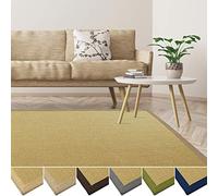 casa pura Tapis en sisal écologique | antidérapant, résistant | idéal Salon, Chambre, Cuisine | Nature avec Bordure Crème - 200x200cm