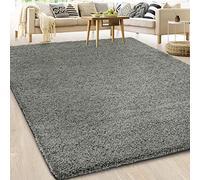 casa pura Tapis Shaggy à Poil Long - Doux et Épais - Certifié Oeko-TEX Standard 100 - Idéal pour Salon, Couloir et Chambre - Tapis Antidérapant et Lavable - Barcelona, 80x150 cm Gris