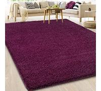 casa pura Tapis Shaggy à Poil Long - Doux et Épais - Certifié Oeko-TEX Standard 100 - Idéal pour Salon, Couloir et Chambre - Tapis Antidérapant et Lavable - Barcelona, 80x150 cm Lila