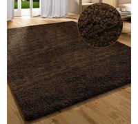 casa pura Tapis Shaggy Barcelona - Élégance et Confort Absolu, Tapis Doux à Poils Longs pour Un Intérieur Chaleureux, Dos antidérapant et adapté au Chauffage par Le Sol (Marron, 200x200 cm)