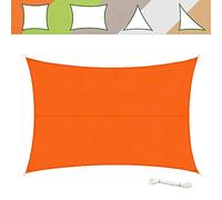 casa pura | Voile d'ombrage avec kit de Fixation Inclus | Idéal pour Jardin, Balcon et Terrasse | Imperméable et Respirant | Grand Choix de Formes | 5 x 7 m, Hydrofuge/Orange