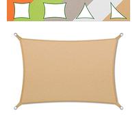 casa pura Voile d'Ombrage Rectangulaire | Toile Tendue Epaisse & Résistante Intempéries | Voile Imperméable - Lavable en Machine | Beige - 3x5m