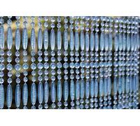 Rideau de Porte " Fréjus 3 90x210 CM Bleu Clair Insectes Mouche Protection