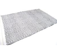Casa Service DORA Tapis en coton antidérapant Jaquard, lavable, pour salle de bain et cuisine (50 x 80 cm, gris)