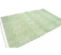 Casa Service DORA Tapis en coton antidérapant Jaquard, lavable, pour salle de bain et cuisine (50 x 80 cm, vert)