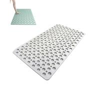 CASA Shower Mat, Non-Slip Shower Mat with Suction Cups and Drain Holes, Soft Textured Design, Quick-Drying, for Bathroom(31.5 * 47.3in Gray) (White,14.2 * 27.1in)
