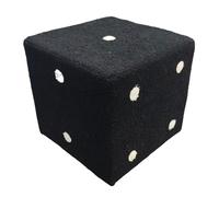 Casa Vital DICE Pouf cube 35 x 35 x 35 cm pour chambre d'enfant, salle de jeux ou salle créative (noir)