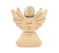 Casa Vivente Ange Gardien en Bois avec Gravure Personnalisée pour la Première Communion