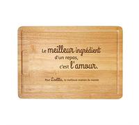 Casa Vivente Grande Planche à découper Bois, Gravure Le Meilleur ingrédient, Meilleure Maman, Personnalisée avec Nom, Collecteur de jus, Accessoire de Cuisine, Idée Cadeau, Femme, 40,5 x 28,5 x 2 cm