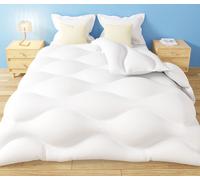 CASABEL Couette 240x260 cm Hiver Grand Froid Nuage - Blanc - Garnissage Haute Densité 700g/m² Fibre Creuse