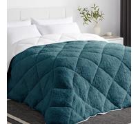 CASABEL Couette Hiver Ultra Chaude Sherpa 600g/m², 220x240cm, Bleu Ardoise | Face Polaire Douce & Moelleuse, Microfibre Respirante, Chaleur Cocooning, Isolation Thermique, 2 Personnes, Entretien Facile