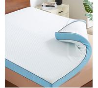 CASABEL Surmatelas 140 x 190 cm à Mémoire de Forme - Epaisseur de 7 cm - Confort Moelleux ou Tonique, Double Face avec Housse Coton