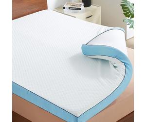 CASABEL Surmatelas 140 x 190 cm Mémoire de Forme - 7 cm d'épaisseur - Confort Moelleux ou Tonique, Double Face avec Housse Respirante 100% Coton Ultra Doux, Hypoallergénique et Anti-dérapante