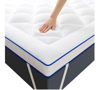 CASABEL Surmatelas Confort 160 x 200 cm Respirant en Microfibre, Antidérapant avec Bandes Élastiques - Garnissage 1000Gr Liseré
