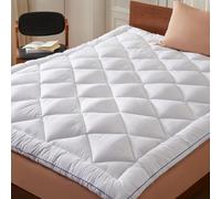 CASABEL Surmatelas Douceur 140 x 190 cm en Microfibre Respirante avec Liseré Bleu - Ultra Moelleux, Anti-Acariens - Idéal pour Matelas 2 Places