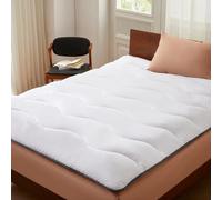 CASABEL Surmatelas Enveloppant 140 x 190 cm en Microfibre Respirante avec Liseré Gris - Ultra Moelleux, Anti-Acariens - Idéal pour Matelas 2 Places