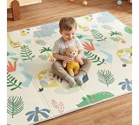 CASABEL Tapis d’Éveil Bébé, Épais & Doux, 180x150cm Motif Jungle