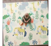 CASABEL Tapis d’Éveil Bébé, Épais & Doux, 180x150cm Motif Jungle | Évolutif, Tapis Bébé Pliable, Imperméable, Grande Taille, Design Coloré, Tapis Chambre Enfant Compact, Facile à Nettoyer