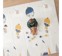 CASABEL Tapis d’Éveil Bébé, Épais & Doux, 180x150cm Motif Montagnes | Évolutif, Tapis Bébé Pliable, Imperméable, Grande Taille, Design Coloré, Tapis Chambre Enfant Compact, Facile à Nettoyer