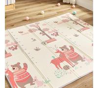 CASABEL Tapis d’Éveil Bébé Évolutif 180×150 cm - Tapis Bébé Pliable, Imperméable et Épais, Motifs Forêt, Grande Taille, Doux et Coloré, Tapis de Jeu Compact à Rangement Facile