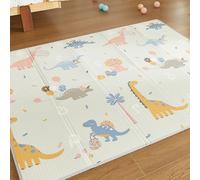CASABEL Tapis d’Éveil Bébé Évolutif 180×150 cm, Tapis Bébé Pliable, Imperméable et Épais, Motifs Jurassiques, Grande Taille, Doux et Coloré, Tapis de Jeu Compact à Rangement Facile