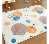 CASABEL Tapis d’Éveil Bébé Évolutif 180×150 cm, Tapis Bébé Pliable, Imperméable et Épais, Motifs Océan, Grande Taille, Doux et Coloré, Tapis de Jeu Compact à Rangement Facile