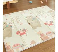 CASABEL Tapis d’Éveil Bébé Évolutif 180×150 cm, Tapis Bébé Pliable, Imperméable et Épais, Motifs Ours Chasseur, Grande Taille, Doux et Coloré, Tapis de Jeu Compact à Rangement Facile