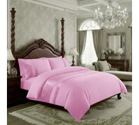 Casabella Parure de lit de Luxe en Velours écrasé avec Housse de Couette et taie d'oreiller pour lit Simple - Rose