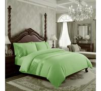 Casabella Parure de lit de Luxe en Velours écrasé avec Housse de Couette et taie d'oreiller, pour très Grand lit, Vert Sauge