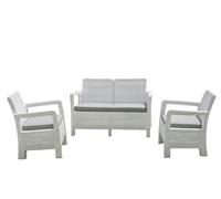 CASABELLAPIU Coussins d'extérieur premium pour ensembles de jardin, coussins pour meubles de patio, 100 % fabriqués en Italie, confortables et déhoussables 110 x 52 cm et 50 x 52 cm