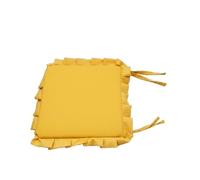 CASABELLAPIU Lot de 6 coussins pour chaises avec volants et fermeture éclair, 38 x 38 x 4 cm, 100 % fabriqués en Italie (jaune)