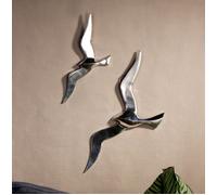 Casablanca 32727 Objet Mural «Flying Bird» En Aluminium Poli, 34 x 14 cm