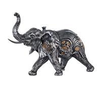 Casablanca 37041 Sculpture Steampunk Éléphant en résine Argenté Hauteur 23 cm
