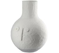 Casablanca Belém Vase à Fleurs, étanche, en Coton, crème, texturé, Motif Visage ventral, Hauteur 31 cm x Ø 25 cm