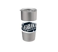 Casablanca Black and White Logo Gobelet isotherme en acier inoxydable double paroi