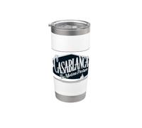 Casablanca Black and White Logo Gobelet isotherme en acier inoxydable double paroi