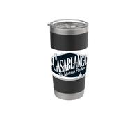 Casablanca Black and White Logo Gobelet isotherme en acier inoxydable double paroi