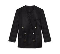 Casablanca - Blazer oversize en laine à rayures diplomatiques - Femme - Vestes - Noir - Taille: 38 FR