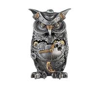 Casablanca by Gilde Poly Sculpture Hibou Steampunk Figure Argent Cuivre H 21 cm