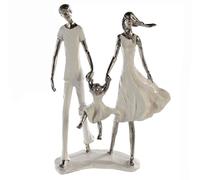 Casablanca by Gilde Sculpture décorative Family blanche, argentée H. 12 cm,79804