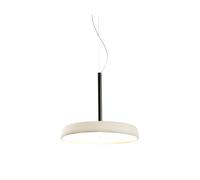 Casablanca Clavio Flat Suspension Pendelleuchte, aluminium noir mat, abat-jour blanc-crème