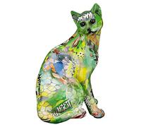 Casablanca Décoration Figure Sculpture Street Art - Chat Chat Sauvage en résine - Cadeau pour Les Amoureux des Chats - Couleur : Multicolore Graffiti Hauteur 28 cm
