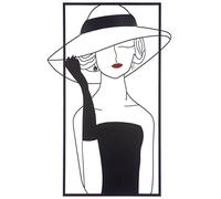 Casablanca Décoration murale en métal Motif Lady avec chapeau et lèvres rouges 39,5 x 60 cm