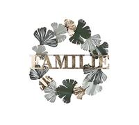 Casablanca Décoration murale en relief familial en métal - Décoration à suspendre - Couleurs : or vert 70 x 73 cm